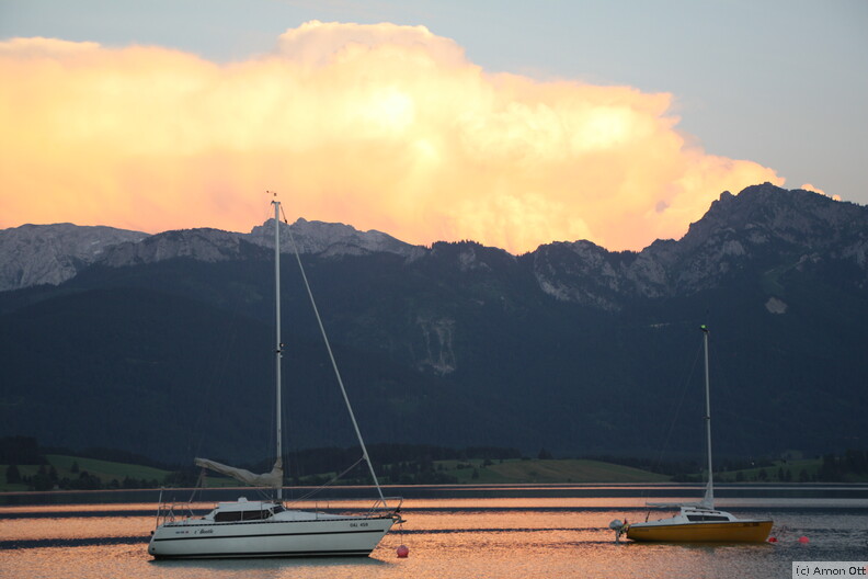 Abendwolke über dem Tegelberg