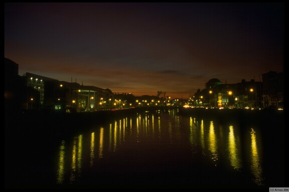 The Liffey in Dublin at night, 1995