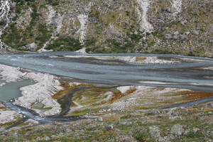 Meandernder Gletscherfluss im Austerdalen