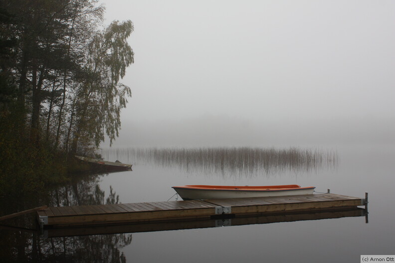 Nebelboot auf dem Torseredssjön