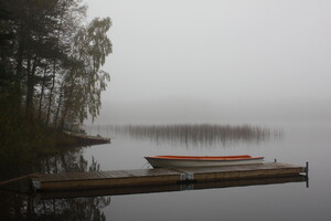 Nebelboot auf dem Torseredssjön