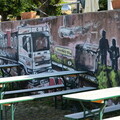 Graffiti-Wand am Bonner Rhein-Ufer